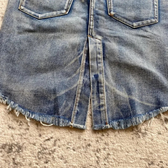 One by One Teaspoon Jean denim Skirt High Rise Fitted Mid Length distressed 25 - Picture 8 of 12